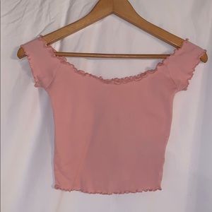 Light Pink Off-shoulder Top